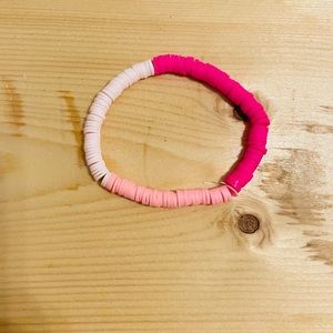 Pink homemade beaded bracelet